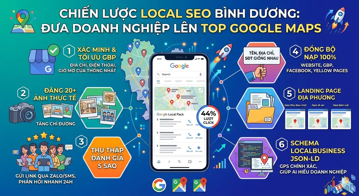 Local SEO Bình Dương - 6 Bước Để Khách Địa Phương Tìm Thấy Bạn Trên Google Maps