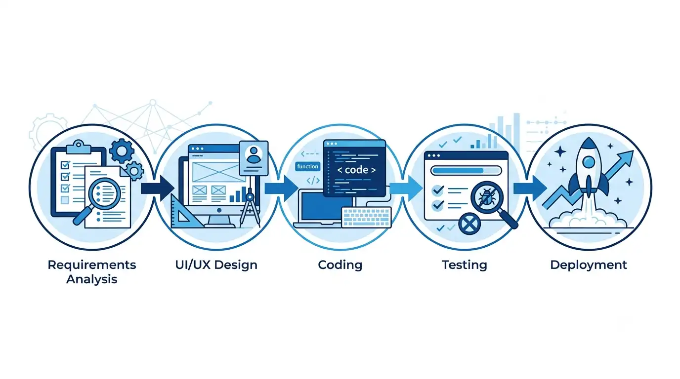 quy trình lập trình web app theo yêu cầu tại Bình Dương 5 bước chuẩn