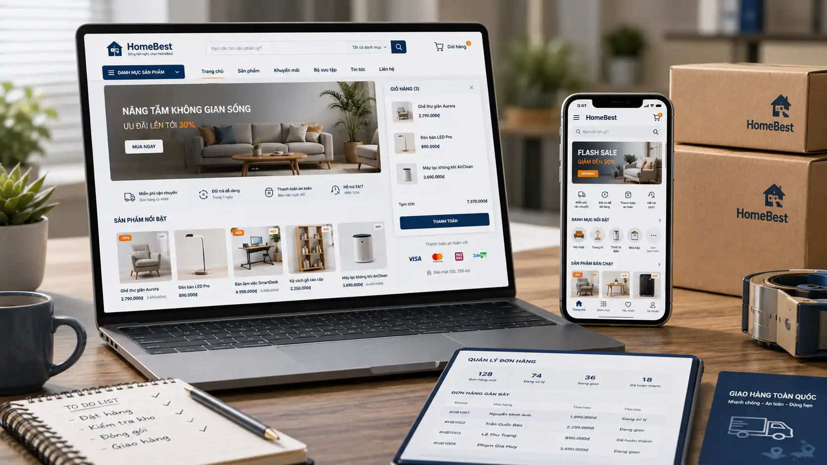 Website thương mại điện tử bán hàng trực tuyến