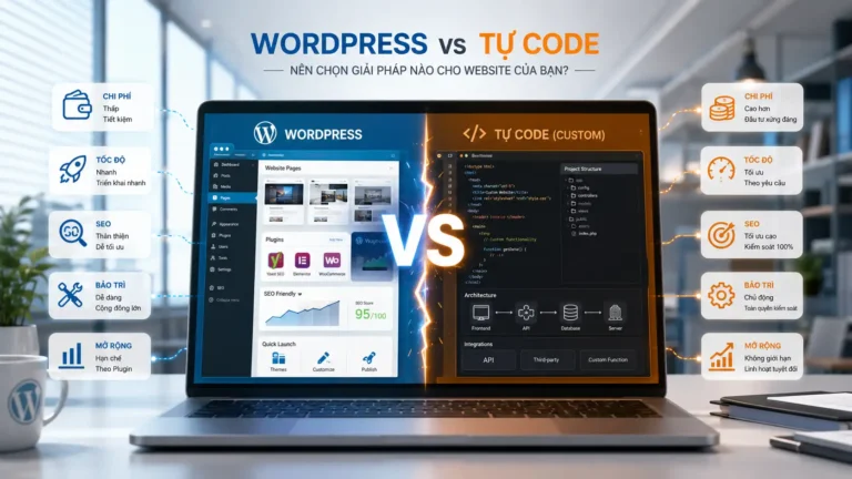 WordPress vs Tự Code: Nền Tảng Nào Cho Doanh Nghiệp 2026?
