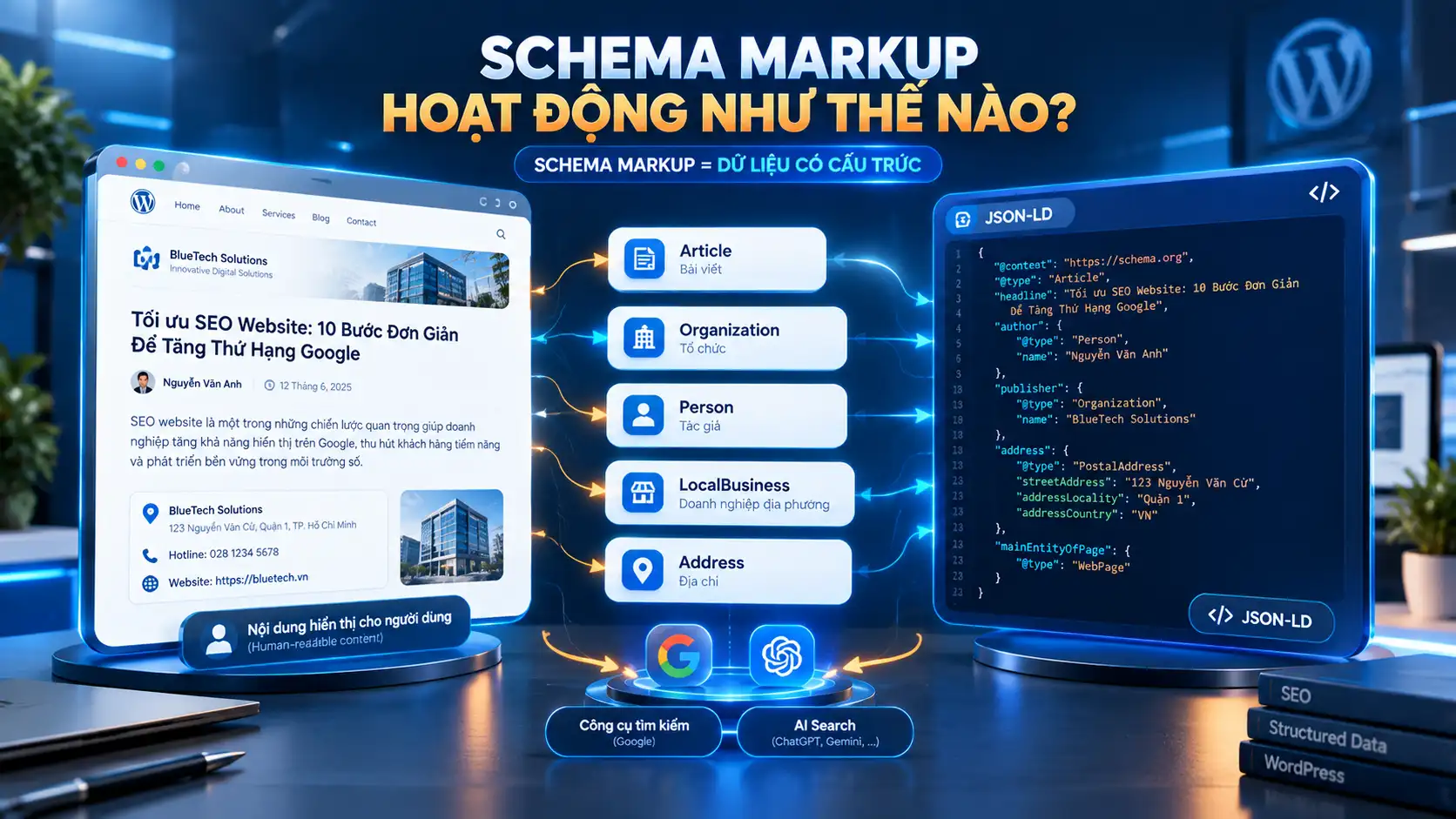 Schema Markup WordPress với dữ liệu có cấu trúc JSON-LD