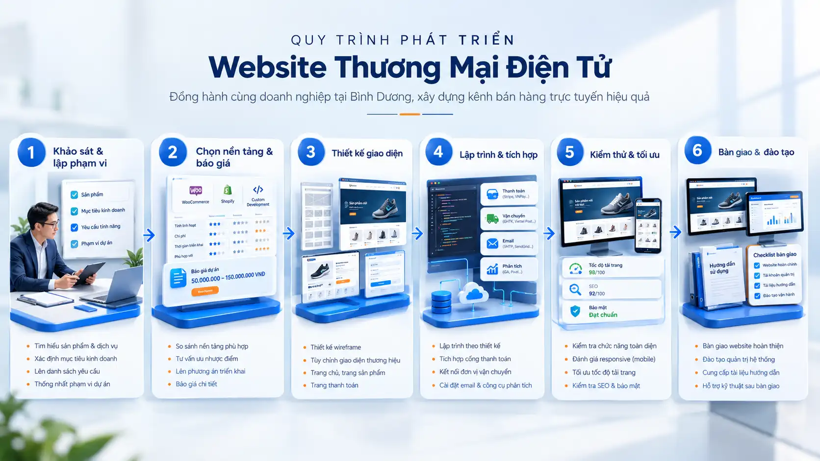 quy trình 6 bước thiết kế website thương mại điện tử tại Bình Dương
